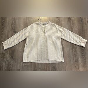 Vince Striped 100% Silk Blouse